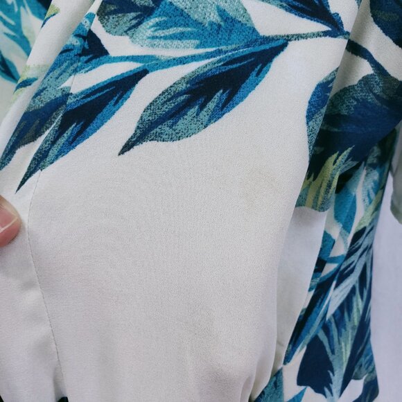 Maggy London Multicolor Hawaiian Tropical V Neck Ruffled Accents Maxi Dress 8 - Picture 16 of 16